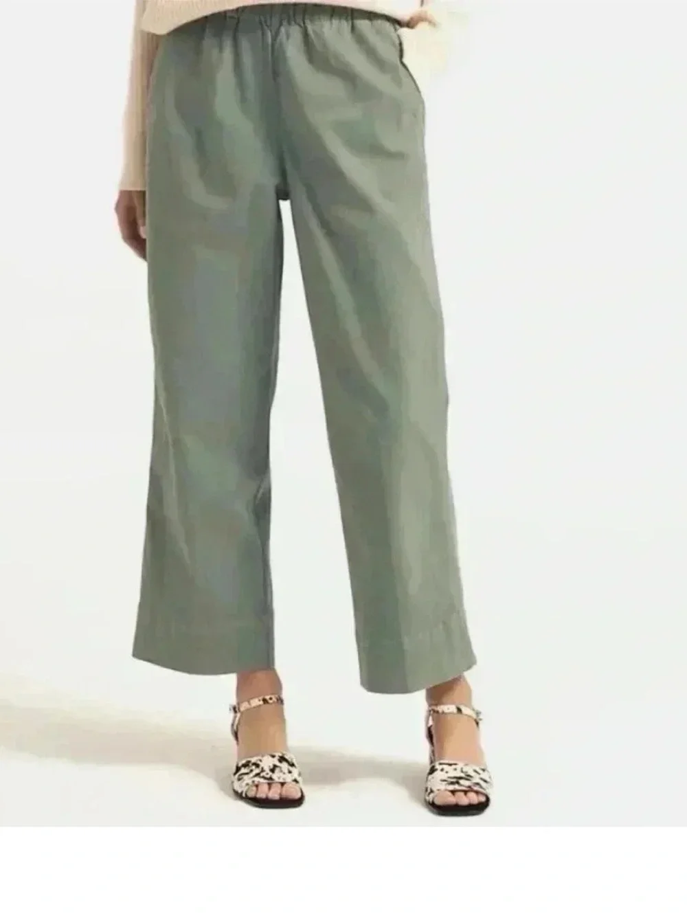 J. Crew Wide-Leg Pants in Sage